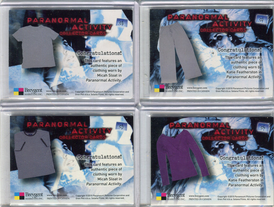 Paranormal Activity Movie Costume Card Set 4 Cards C1 thru C4   - TvMovieCards.com