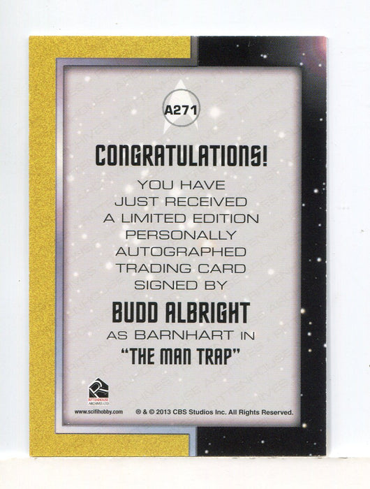 Star Trek TOS Portfolio Prints Budd Albright Autograph Card A271   - TvMovieCards.com