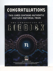Chronicles of Riddick Vin Diesel as Riddick Costume Card F1 Rittenhouse 2004   - TvMovieCards.com