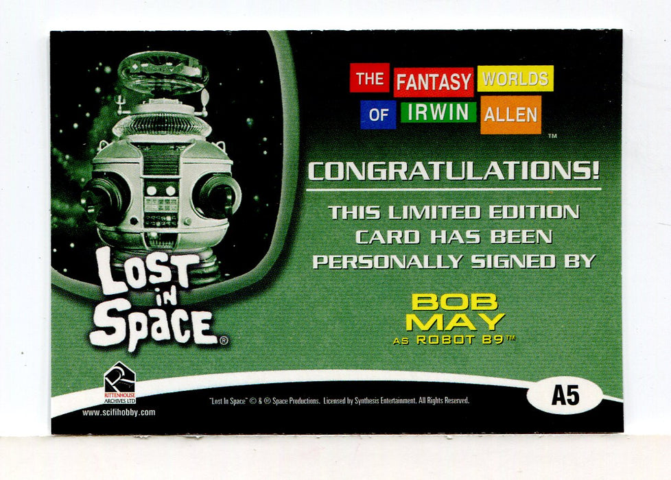 Fantasy Worlds of Irwin Allen Lost in Space Bob May Autograph Card A5   - TvMovieCards.com