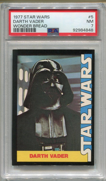 1977 Star Wars Wonder Bread Dark Vader #5 Trading Card PSA 7 NM   - TvMovieCards.com