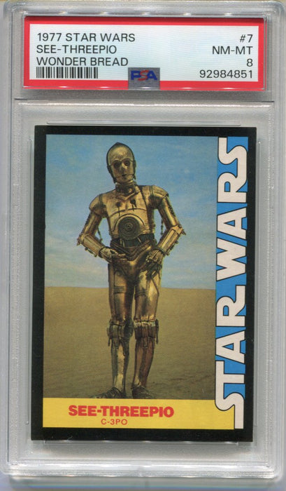 1977 Star Wars Wonder Bread See-Threepio (C3PO) #7 Trading Card PSA 8 NM-MT   - TvMovieCards.com