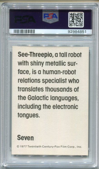 1977 Star Wars Wonder Bread See-Threepio (C3PO) #7 Trading Card PSA 8 NM-MT   - TvMovieCards.com