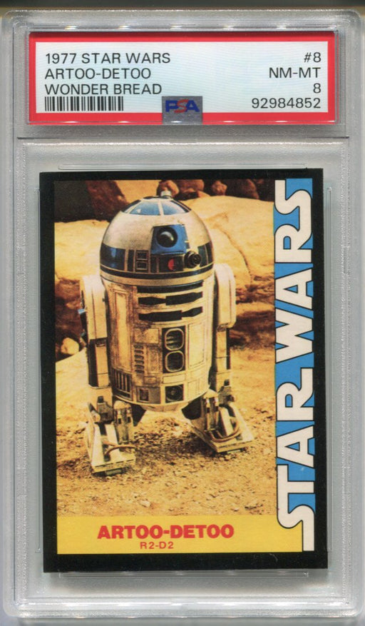 1977 Star Wars Wonder Bread R2D2 ARTOO-DETOO #8 Trading Card PSA 8 NM-MT   - TvMovieCards.com