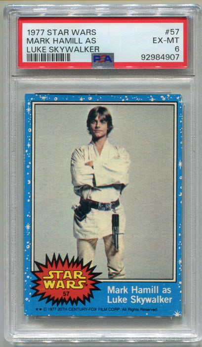 1977 Star Wars Mark Hamill as Luke Skywalker #57 Trading Card PSA 6 EX-MT   - TvMovieCards.com