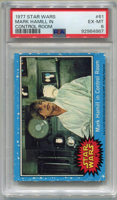 1977 Star Wars Mark Hamill in Control Room #61 Trading Card PSA 6 EX-MT   - TvMovieCards.com