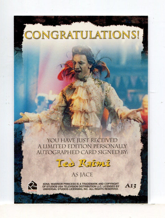 Xena Season Six Ted Raimi as Jace Autograph Card A13   - TvMovieCards.com