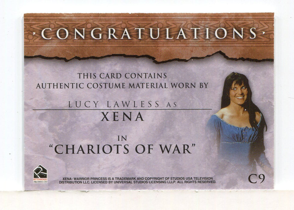 Xena Beauty and Brawn Lucy Lawless as Xena Costume Card C9   - TvMovieCards.com