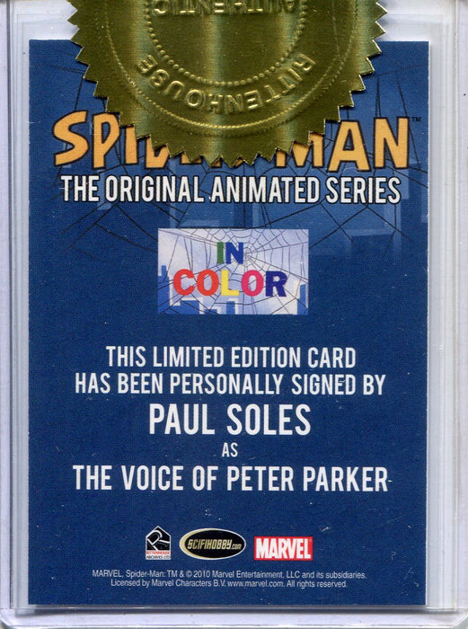 Spider-Man Animated Series Paul Soles Autograph Card & Lenticular Set   - TvMovieCards.com