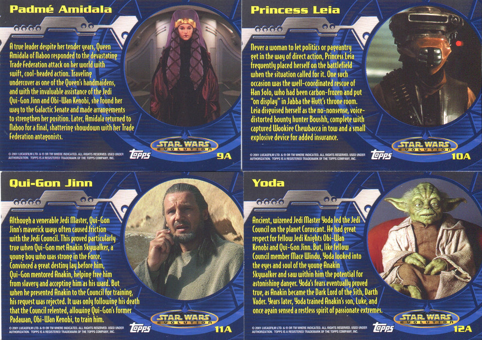 Star Wars Evolution Level "A" Foil Chase Card Set 1A thru 12A Topps 2001   - TvMovieCards.com