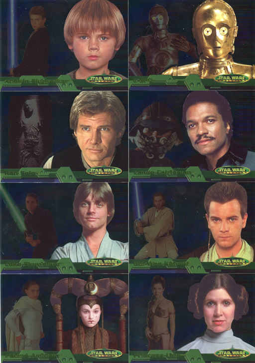 Star Wars Evolution Level "B" Foil Chase Card Set 1B thru 8B Topps 2001   - TvMovieCards.com