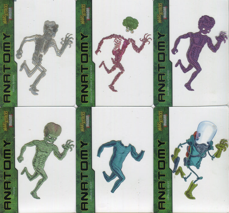 Mars Attacks Invasion Anatomy of a Martian Cel Chase Card Set 1 thru 6 Topps 2013   - TvMovieCards.com