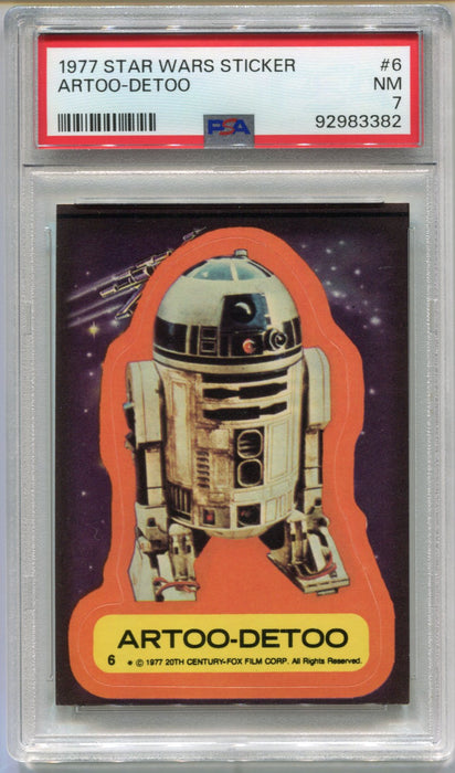 1977 Star Wars Sticker ARTOO-DETOO R2D2 #6 Trading Card PSA 7 NM   - TvMovieCards.com