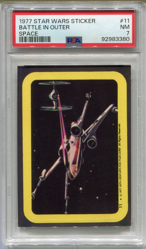 1977 Star Wars Sticker Battle In Outer Space Trading Card PSA 7 NM   - TvMovieCards.com