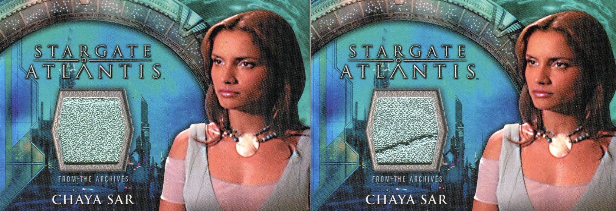 Stargate Atlantis Season One Chaya Sar Costume Card Variants   - TvMovieCards.com