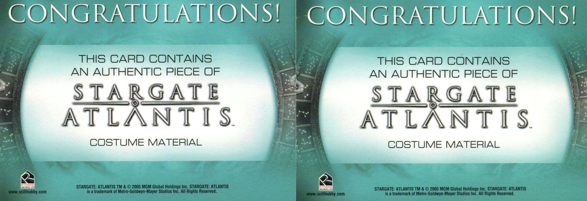 Stargate Atlantis Season One Chaya Sar Costume Card Variants   - TvMovieCards.com