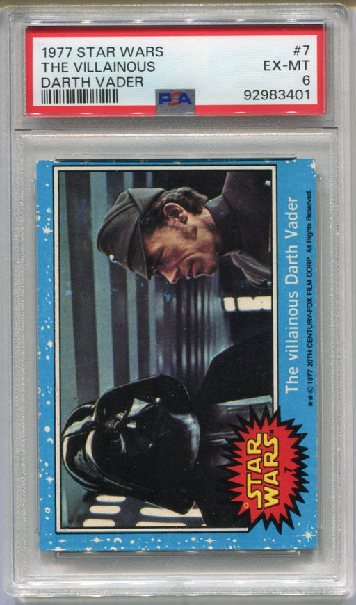 1977 Star Wars The Villainous Darth Vader #7 Trading Card PSA 6 EX-MT   - TvMovieCards.com