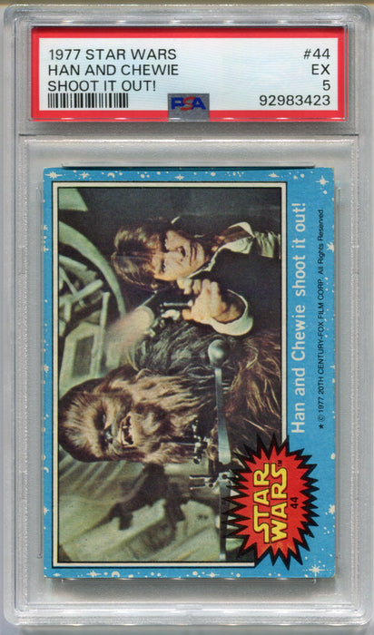 1977 Star Wars Han and Chewie Shoot It Out! #44 Trading Card PSA 5 EX   - TvMovieCards.com