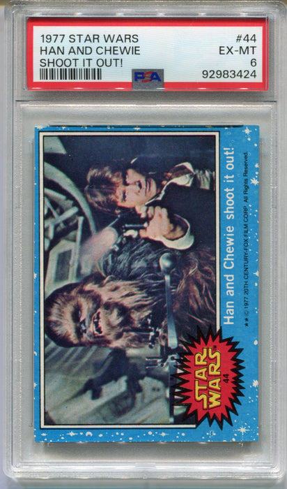 1977 Star Wars Han and Chewie Shoot It Out! #44 Trading Card PSA 6 EX-MT   - TvMovieCards.com