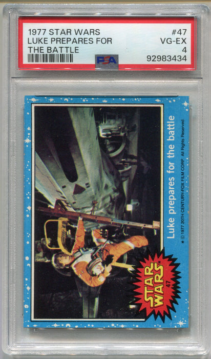 1977 Star Wars Luke Prepares For The Battle #47 Trading Card PSA 4 VG-EX   - TvMovieCards.com