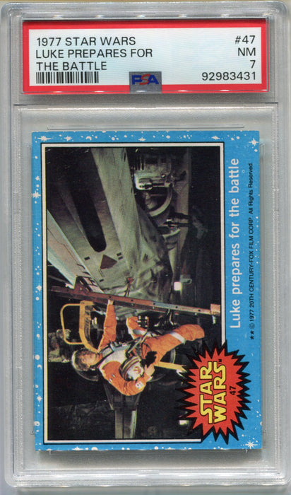 1977 Star Wars Luke Prepares For The Battle #47 Trading Card PSA 7 NM   - TvMovieCards.com