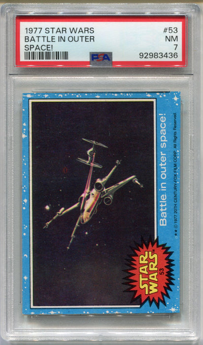 1977 Star Wars Battle In Outer Space! #53 Trading Card PSA 7 NM   - TvMovieCards.com