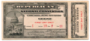 1920 Republican National Convention Ticket First Day 2nd Session Guest Chicago - TvMovieCards.com