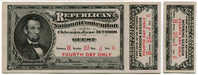1908 Republican National Convention Ticket Fourth Day Guest William H Taft - TvMovieCards.com