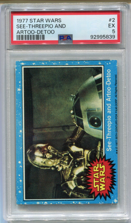 1977 Star Wars See-Threepio & Artoo-Detoo C3P0 R2D2 #2 Trading Card PSA 5 EX   - TvMovieCards.com