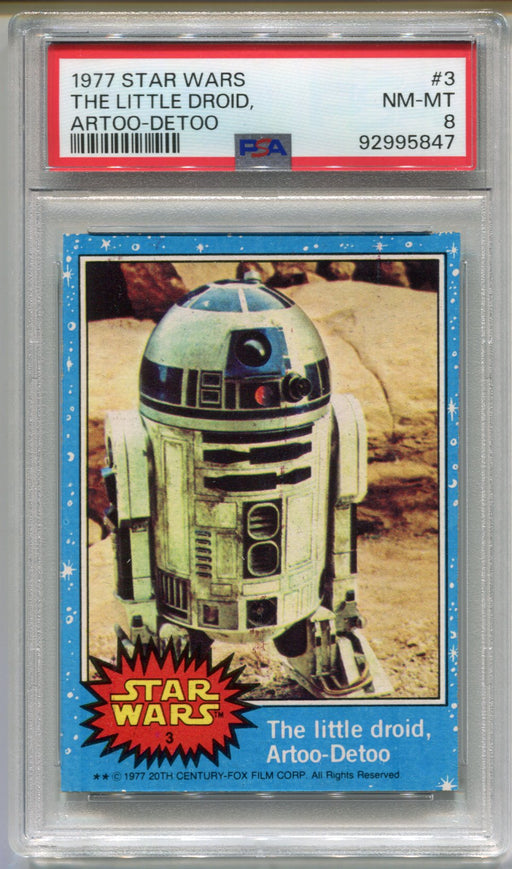 1977 Star Wars The Little Droid Artoo-Detoo R2D2 #3 Trading Card PSA 8 NM-MT   - TvMovieCards.com