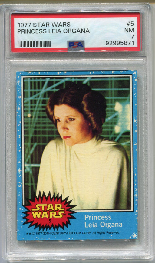 1977 Star Wars Princess Leia Organa #5 Trading Card PSA 7 NM   - TvMovieCards.com