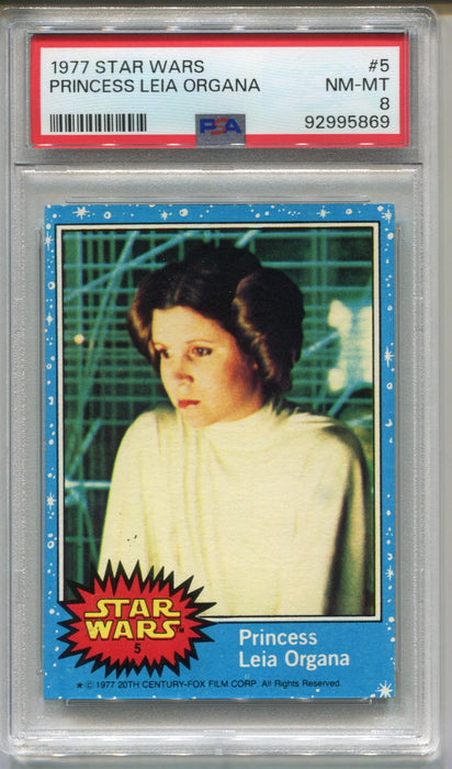 1977 Star Wars Princess Leia Organa #5 Trading Card PSA 8 NM-MT   - TvMovieCards.com