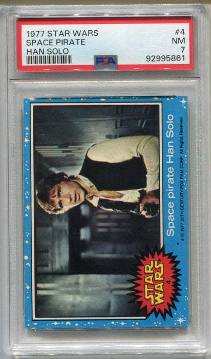 1977 Star Wars Space Pirate Han Solo #4 Trading Card PSA 7 NM   - TvMovieCards.com