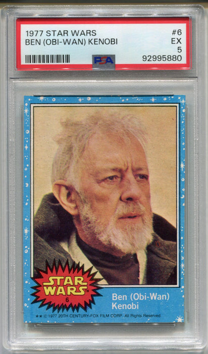 1977 Star Wars Ben (Obi-Wan) Kenobi #6 Trading Card PSA 5 EX   - TvMovieCards.com