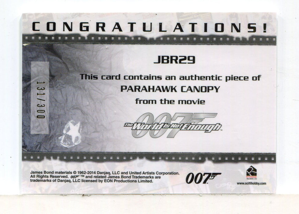 James Bond Archives 2014 Edition Parahawk Canopy Relic Card JBR29 #131/300   - TvMovieCards.com