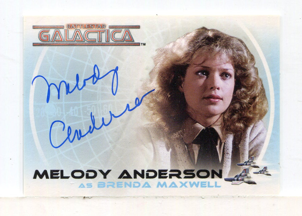 Battlestar Galactica Colonial Warriors Melody Anderson Autograph Card A25   - TvMovieCards.com