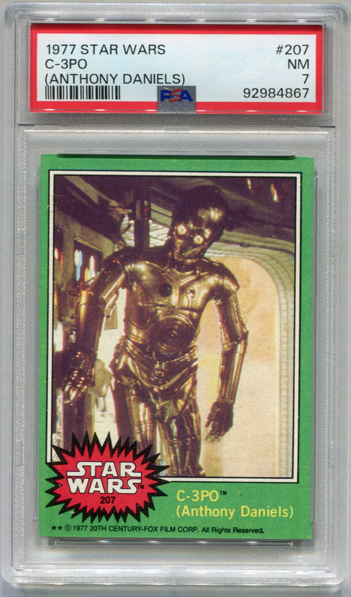 1977 Star Wars C-3PO Anthony Daniels #207 Corrected PSA 7 NM Trading Card   - TvMovieCards.com