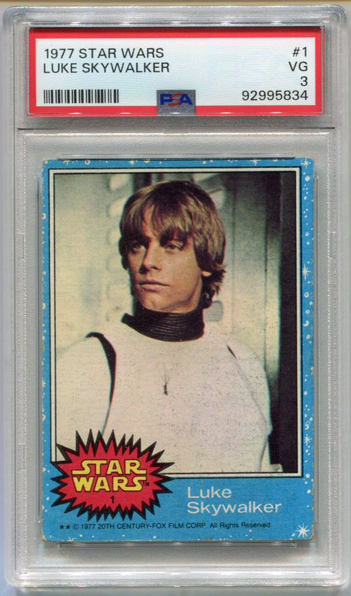 1977 Star Wars Luke Skywalker #1 Trading Card PSA 3 VG Rookie   - TvMovieCards.com