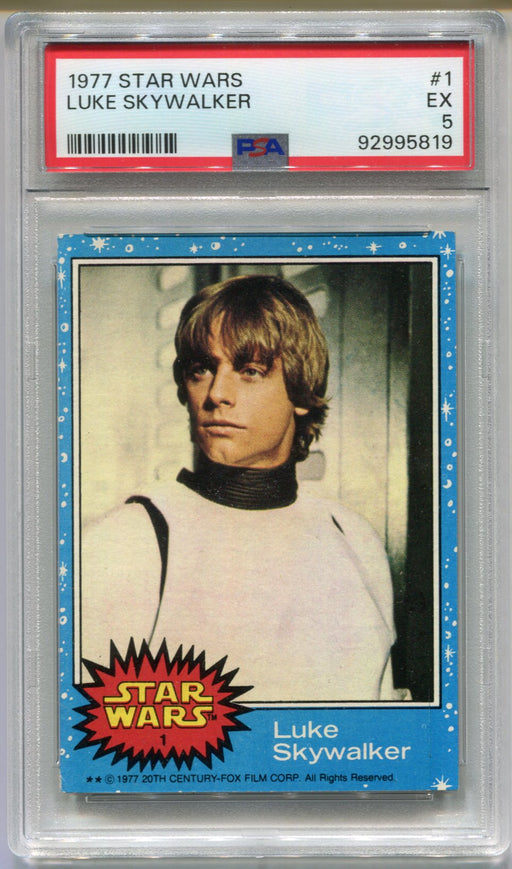 1977 Star Wars Luke Skywalker #1 Trading Card PSA 5 EX Rookie   - TvMovieCards.com