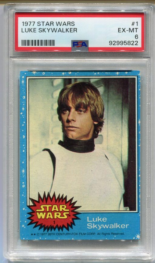 1977 Star Wars Luke Skywalker #1 Trading Card PSA 6 EX-MT Rookie   - TvMovieCards.com