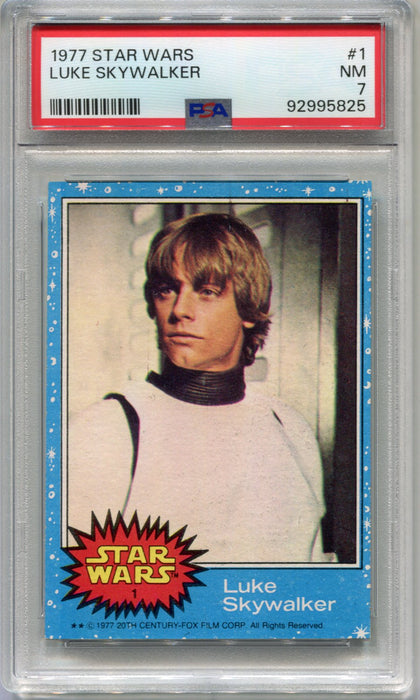 1977 Star Wars Luke Skywalker #1 Trading Card PSA 7 NM Rookie   - TvMovieCards.com