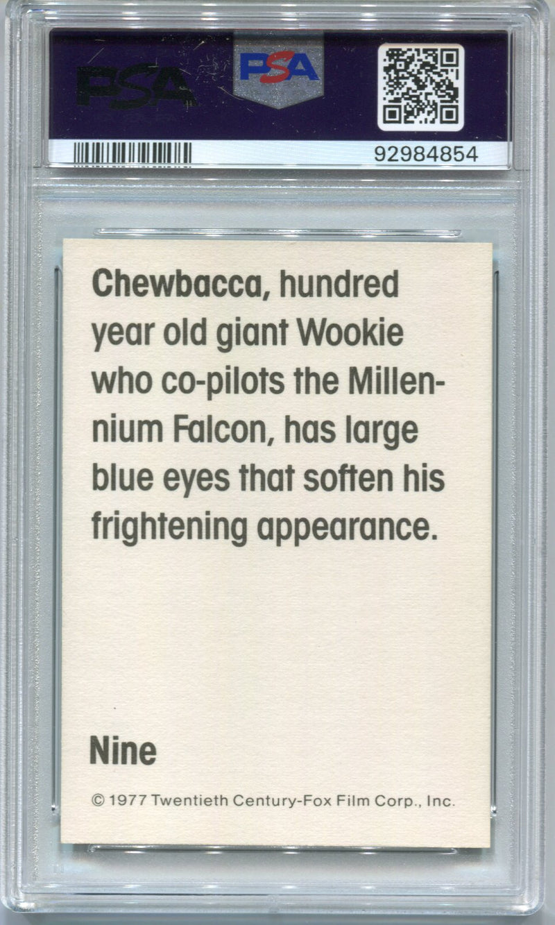 1977 Star Wars Wonder Bread Chewbacca #9 Trading Card PSA 7 NM   - TvMovieCards.com