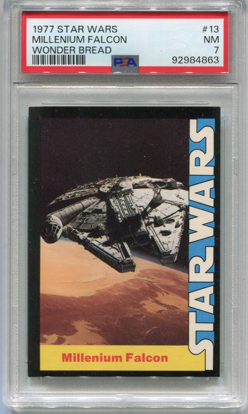 1977 Star Wars Wonder Bread Millenium Falcon #13 Trading Card PSA 7 NM   - TvMovieCards.com