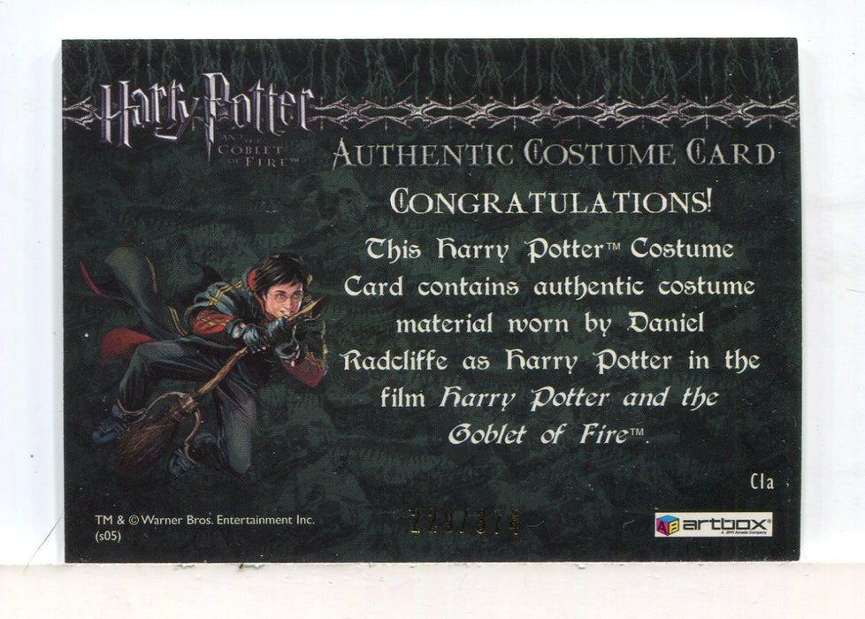 Harry Potter Goblet Fire Harry Potter Incentive Costume Card HP C1a #229/374   - TvMovieCards.com