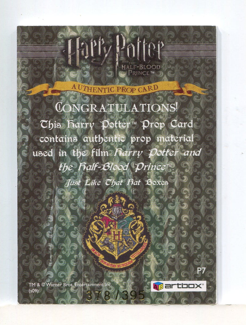 Harry Potter Half Blood Prince Hat Boxes Prop Card HP P7 #378/395   - TvMovieCards.com