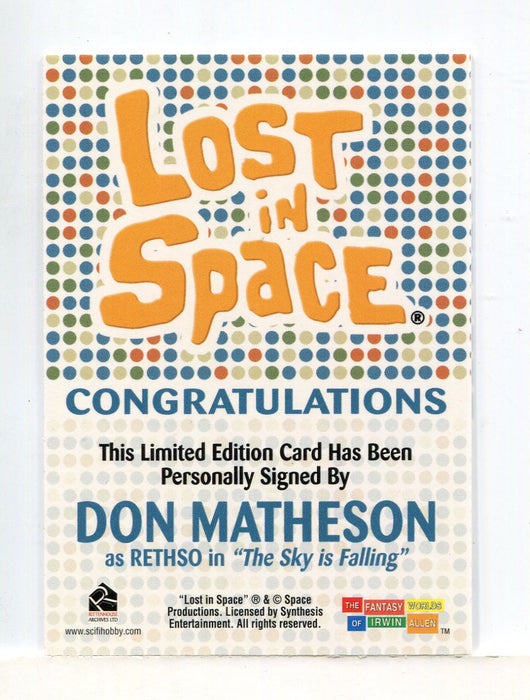 Lost in Space Complete Don Matheson as Rethso Autograph Card   - TvMovieCards.com