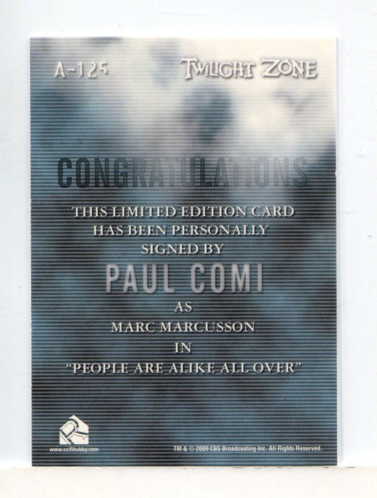 Twilight Zone Complete 50th Anniversary Paul Comi Autograph Card A-125   - TvMovieCards.com