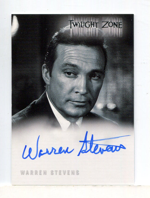 Twilight Zone 4 Science and Superstition Warren Stevens Autograph Card A-93   - TvMovieCards.com