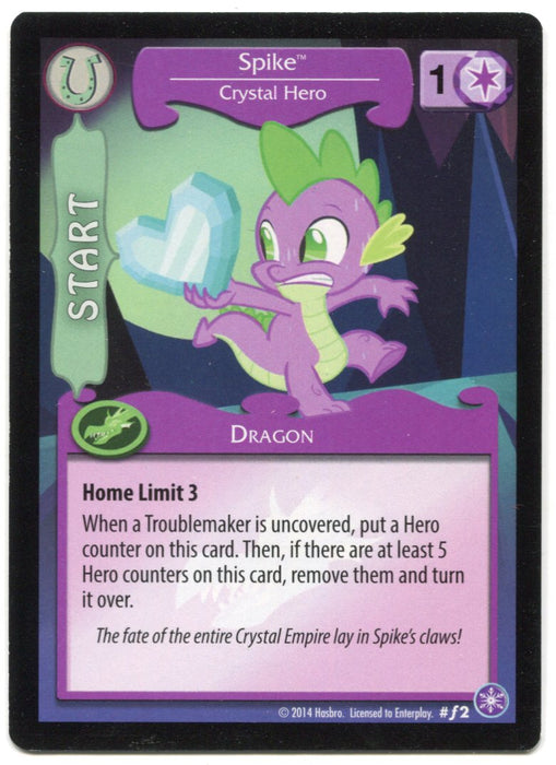 My Little Pony Spike - Crystal Hero #f2a Foil MLP TCG Trading Card Game   - TvMovieCards.com