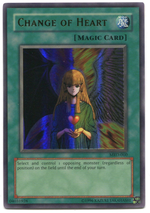 YuGiOh! Change of Heart MRD-060 Ultra Rare Unlimited Holographic Card   - TvMovieCards.com